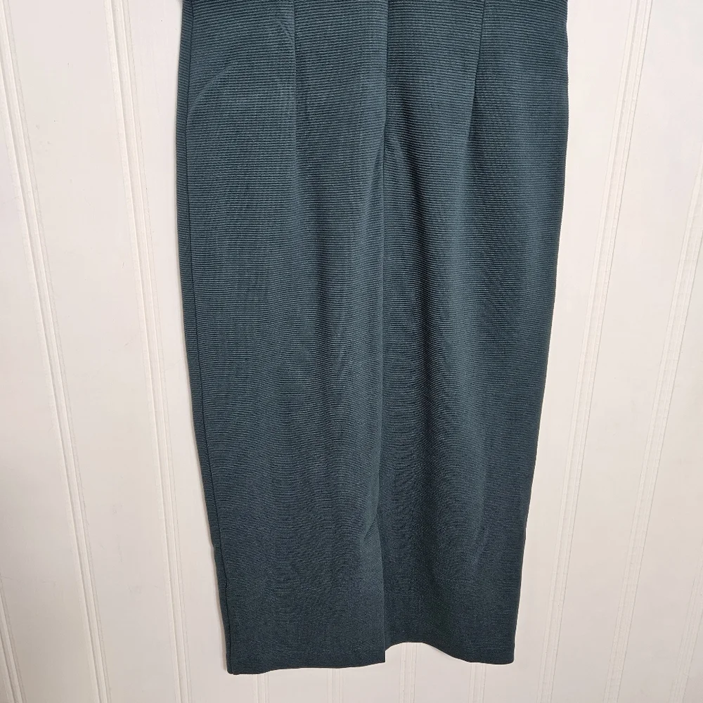 Boden Poppy Ponte Colorblock Dress 6L Green Navy Sheath Work Career Midi